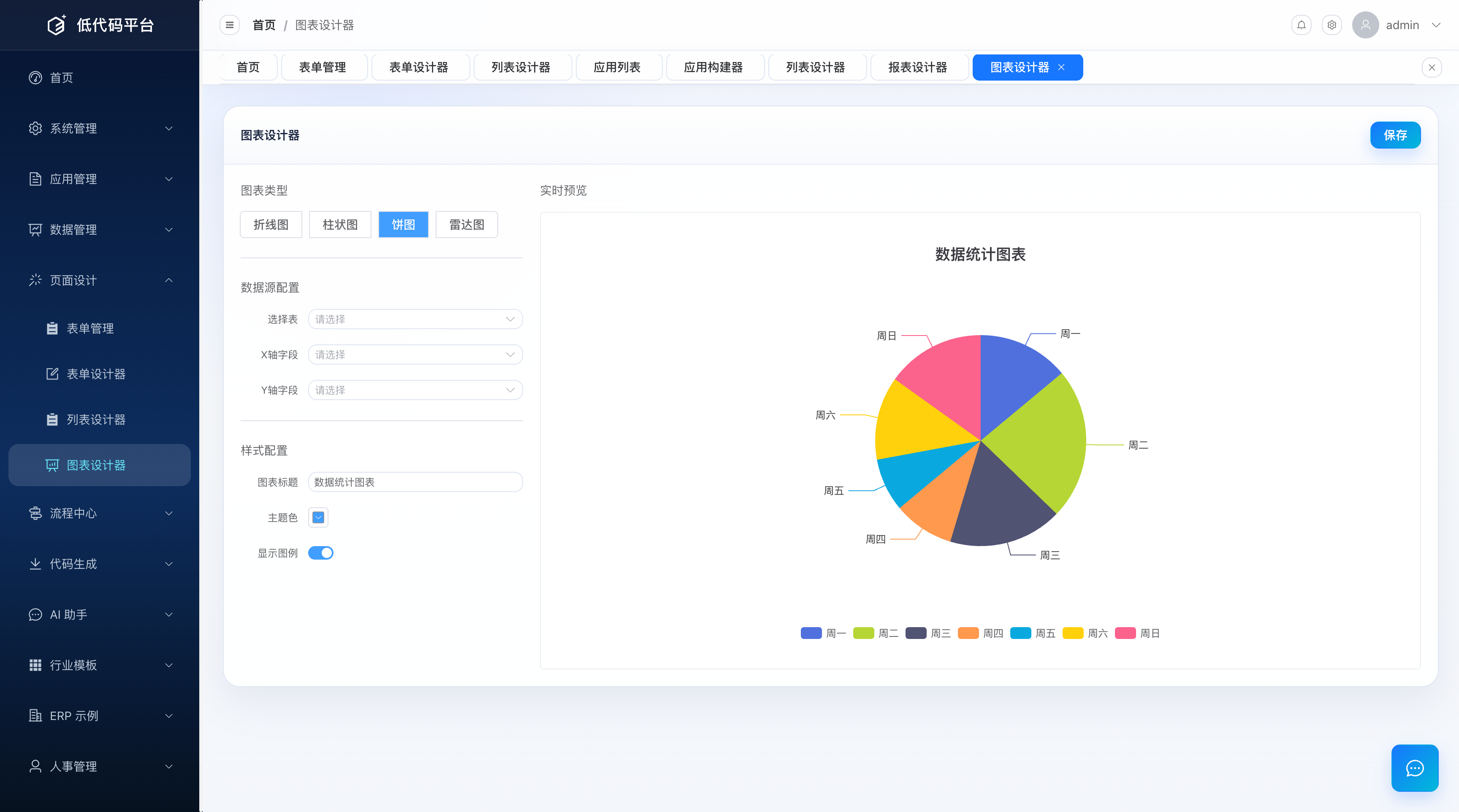 运行时图表渲染：根据图表配置用 ECharts 绘制的可视化图形